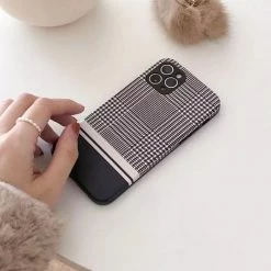 Boogzel Apparel Black & White Plaid IPhone Case