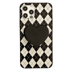 Boogzel Apparel Black Heart Argyle IPhone Case