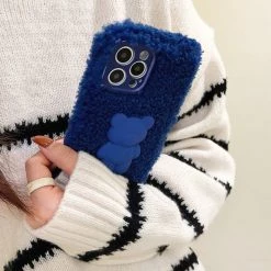 Boogzel Apparel IPHONE CASES Blue Bear Fuzzy IPhone Case