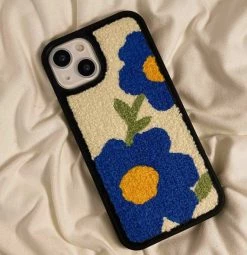 Boogzel Apparel Blue Flower Teddy IPhone Case