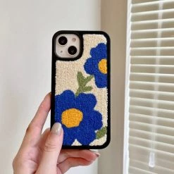 Boogzel Apparel Blue Flower Teddy IPhone Case
