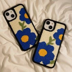 Boogzel Apparel Blue Flower Teddy IPhone Case