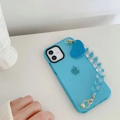 Boogzel Apparel Blue Heart Chain IPhone Case