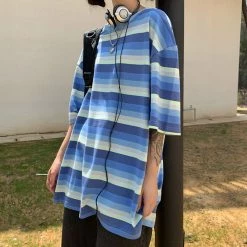 Boogzel Apparel Run Your Game Striped T-Shirt GRUNGE CLOTHES