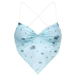 Boogzel Apparel Y2K Blue Scarf Top