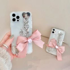 Boogzel Apparel Bow Pearl Chain IPhone Case IPHONE CASES