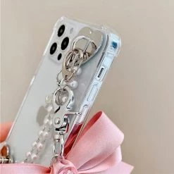 Boogzel Apparel Bow Pearl Chain IPhone Case IPHONE CASES