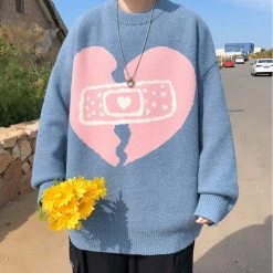 Boogzel Apparel SOFT GIRL OUTFITS Broken Heart Sweater