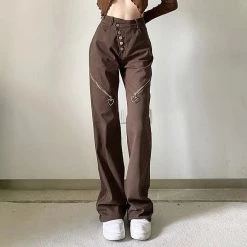 Boogzel Apparel Brown Aesthetic Heart Jeans 9 Boogzel Apparel Brown Aesthetic Heart Jeans