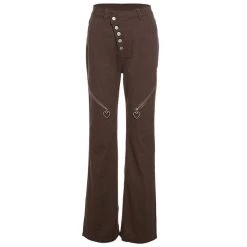 Boogzel Apparel Brown Aesthetic Heart Jeans