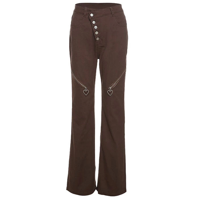 Boogzel Apparel Brown Aesthetic Heart Jeans 1 Boogzel Apparel Brown Aesthetic Heart Jeans