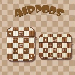 Boogzel Apparel Brown Chessboard Airpods Case IPHONE CASES