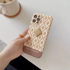 Boogzel Apparel Brown Houndstooth IPhone Case IPHONE CASES