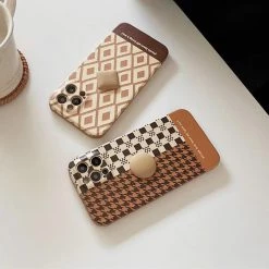 Boogzel Apparel Brown Houndstooth IPhone Case IPHONE CASES