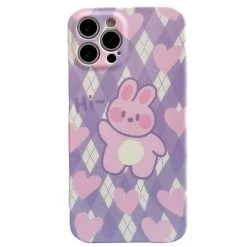 Boogzel Apparel Bunny Lilac Argyle IPhone Case