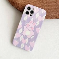 Boogzel Apparel Bunny Lilac Argyle IPhone Case