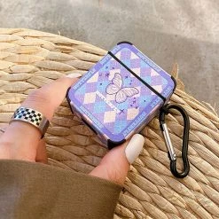 Boogzel Apparel Butterfly Argyle Airpods Case BUTTERFLY AESTHETIC