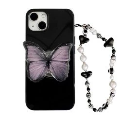 Boogzel Apparel BUTTERFLY AESTHETIC Butterfly Beaded Chain IPhone Case