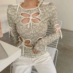 Boogzel Apparel Butterfly Cut Out Top BUTTERFLY AESTHETIC