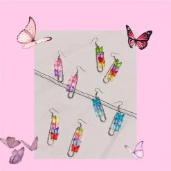 Boogzel Apparel Butterfly Safety Pin Earrings