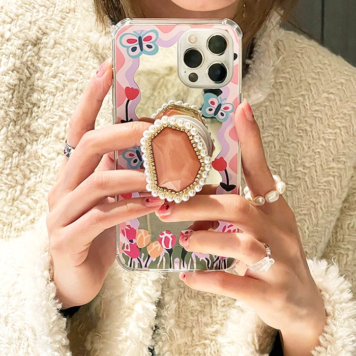 Boogzel Apparel BUTTERFLY AESTHETIC Butterfly Flower Pearl IPhone Case 2 Boogzel Apparel BUTTERFLY AESTHETIC Butterfly Flower Pearl IPhone Case