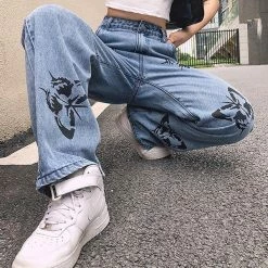 Boogzel Apparel Butterfly Print Jeans