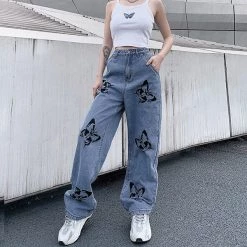 Boogzel Apparel Butterfly Print Jeans