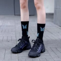 Boogzel Apparel Butterfly Socks GRUNGE CLOTHES