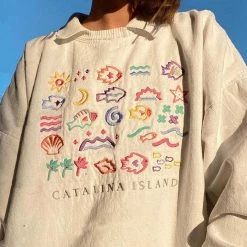 Cheap Boogzel Apparel Store 37 Boogzel Apparel Catalina Island Vintage Sweatshirt INDIE CLOTHES