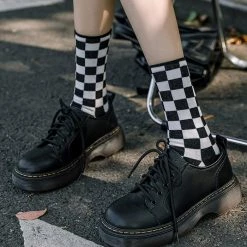 Boogzel Apparel Indie Aesthetic Checker Socks
