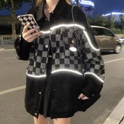 Boogzel Apparel Reflective Checker Jacket GRUNGE CLOTHES