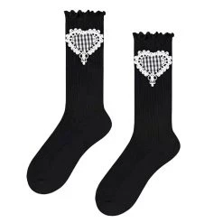 Boogzel Apparel Checker Heart Knee Socks