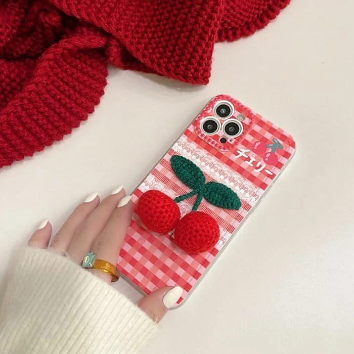Boogzel Apparel Cherry Crochet IPhone Case 5 Boogzel Apparel Cherry Crochet IPhone Case