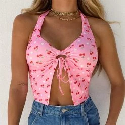 Boogzel Apparel Cherry Blossom Halter Top
