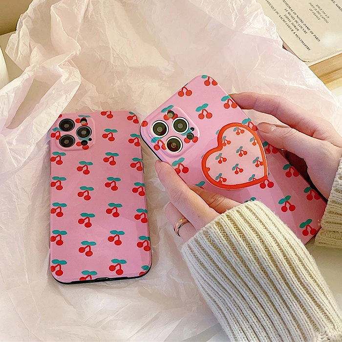 Boogzel Apparel Cherry Pink IPhone Case 3 Boogzel Apparel Cherry Pink IPhone Case