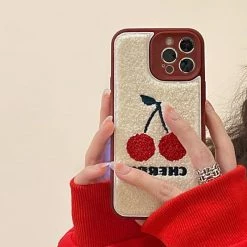 Boogzel Apparel Cherry Fuzzy IPhone Case