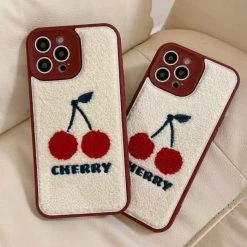 Boogzel Apparel Cherry Fuzzy IPhone Case
