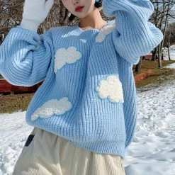 Boogzel Apparel SOFT GIRL OUTFITS Gone Dreaming Cloud Sweater
