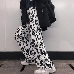 Boogzel Apparel AESTHETIC CLOTHES Cow Print Pants