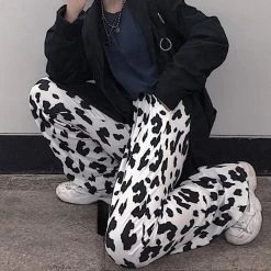 Boogzel Apparel AESTHETIC CLOTHES Cow Print Pants