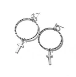 Boogzel Apparel Holy Sinner Cross Earrings GRUNGE CLOTHES
