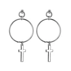Boogzel Apparel Holy Sinner Cross Earrings GRUNGE CLOTHES