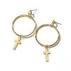 Boogzel Apparel Holy Sinner Cross Earrings GRUNGE CLOTHES