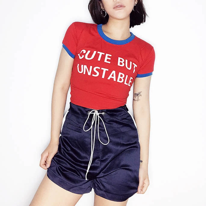 Boogzel Apparel Clothing Cute But Unstable Crop Tee 2 Boogzel Apparel Clothing Cute But Unstable Crop Tee