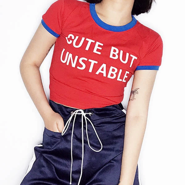 Boogzel Apparel Clothing Cute But Unstable Crop Tee 1 Boogzel Apparel Clothing Cute But Unstable Crop Tee