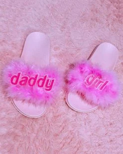 Boogzel Apparel Daddy Girl Fur Sandals