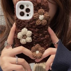 Boogzel Apparel Daisy Brown Crochet IPhone Case