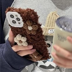 Boogzel Apparel Daisy Brown Crochet IPhone Case