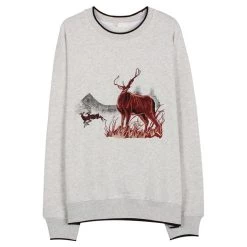 Boogzel Apparel Deer Embroidery Vintage Sweatshirt