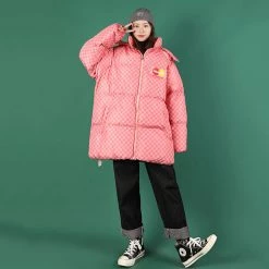 Boogzel Apparel Disaster Padded Coat CHECKER AESTHETIC